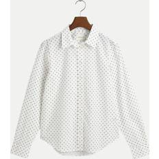 Gant Damen Hemden Gant Regular-Fit Bluse mit Punktemuster - Offwhite