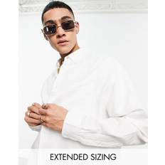 ASOS DESIGN 90s Oversized Linen Blend Shirt - White