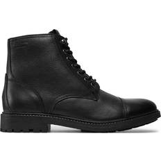 Pepe Jeans PMS50245 Fred Land Ankelstøvler Læder Fast Blonder Lynlås - Sort