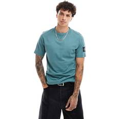 Men - Turquoise T-shirts Calvin Klein Jeans Badge Sleeve Regular Fit T-shirt - Light Green Men