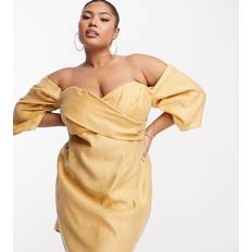 ASOS Klänningar ASOS Curve Miniklänning Off Shoulder Modell - Naturlig