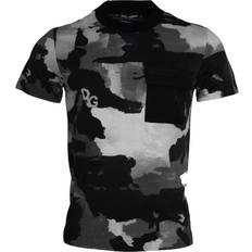 Dolce & Gabbana Camouflage Bomull T-skjorte med rund hals Multicolor