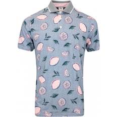 Pink Polo Shirts Puma Palmer Pink Lemonade Golf Polo - Navy