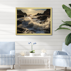 Interior Details Dovecove Beach Tranquil Tide IV Print 16.0 H x 32.0 W x 1.0 D in Metal Gold Single Picture Framed Art