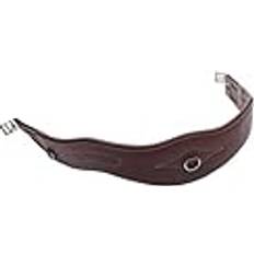Sadelgjordar QHP sadelbälte läder anatomiskt formad lyx dragsnöda D-ring (115 cm, mörkbrun)
