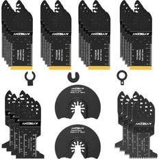30 PCS Oscillating Tool Blades, 6 Types Oscillating Saw Blades for Metal Nails and Wood Plastic, Professional Multi Tool Blades Kits Fit Bosch Dewalt