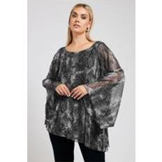 Leather Tops Yours Long Sleeve Asymmetrical Blouse - Grey