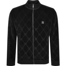 Velluto Abbigliamento HUGO Dranchiso Mono Chain Velour Track Top - Black