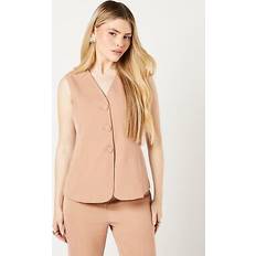 Clothing Dorothy Perkins Button Tab Detail Waistcoat - Camel