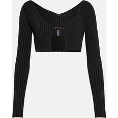 Jacquemus Kort Cardigan Sweater Pralu Strik - Sort