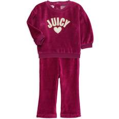 Juicy Couture Girls Other Sets Juicy Couture Velour Pullover & Flare Pants Set - Pink