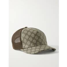 Gucci Herre Tilbehør Gucci Monogrammed Coated-Canvas Mesh Baseball Cap - Men - Neutrals