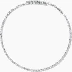 David Yurman White Gold Necklaces David Yurman Sculpted Cable Flex Necklace in 18K White Gold with Diamonds Women's (One Size)