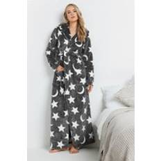 Clothing LTS Tall Grey Star & Moon Print Hooded Dressing Gown