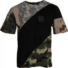 Dolce & Gabbana Camouflage Bomull Rund Hals Herre T-skjorte Multicolor