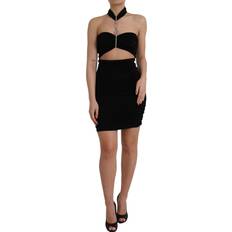 One Size - Short Dresses Dolce & Gabbana Black Cut Out Sleeveless Bodycon Mini Dress Black Dame