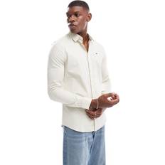 Men - Natural Shirts Tommy Jeans Stretch-Hemd in gebrochenem Weiß