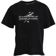 Dolce & Gabbana Grafisk Trykk Bomull T-skjorte Black