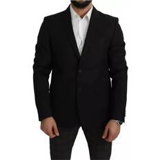 Dolce & Gabbana Hombre Blazers Dolce & Gabbana Svart Ullblazer Slim Fit Notch Black