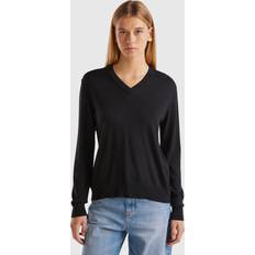 Herren - Modal Pullover United Colors of Benetton V-neck Sweater Modal Blend Women - Black