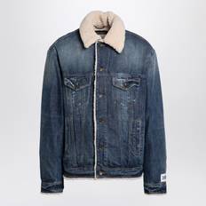 Dolce & Gabbana Blue Outerwear Dolce & Gabbana Denim And Shearling Jacket Male - Blue