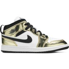 Or Chaussures de Basket Air Jordan 1 Mid Metallic Gold