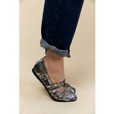 Gemini Ballet Flats Distressed Suede - Silver