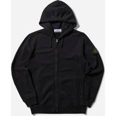 Stone Island Uomo Abbigliamento Stone Island Brushed Organic Cotton Fleece Zip Up Hoodie Black