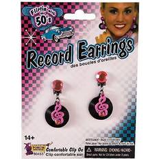 Bristol Novelty Retro rock roll vinyl record earrings disco funk jewellery