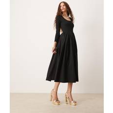 Sister Jane Prima Ballerina Scoop Neck Midi Dress - Black