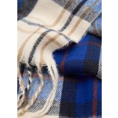 Mango Scarfs Mango Checkered Scarf with Fringed Ends - Blue - Women