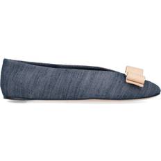 Fabric Ballerinas Ferragamo Vara Bow Ballet Flat - Blue