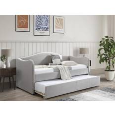 Vente-unique Cama Nido 2 Plazas 90 x 190 cm Terciopelo Gris Claro
