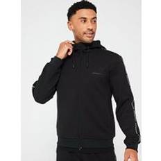 EA7 Tops EA7 Black Hooded Zip Sweatshirt Men Winter