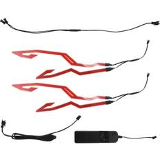 Bike Accessories Tlily 4PCS Motorcycle LED Night Light Riding Signal Helmet EL Cold Light Mode Bike Helmet Led Light Strip Kit Bar (Red)