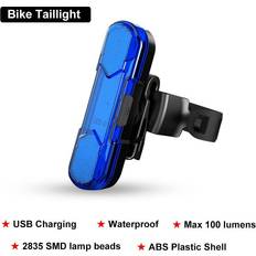 Bike Accessories Dechoicelife (a-B blue) Bicycle TailLight USB Rechargeable Back Lamp Mtb Road Bike Lights Wheel Up Cycling Light Flashing For Riding Bike Accessories