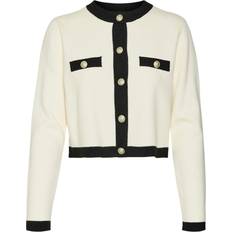 Dame - Naturfarvet Trøjer Vero Moda Cardigan 'VMSABA' - Creme/Sort