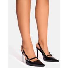 Skor Public Desire Forget Me Not Black Sling Back Court Heels