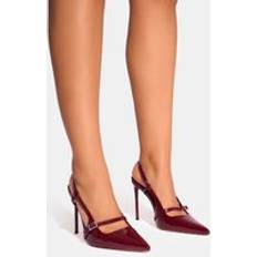 Skor Public Desire Forget Me Not Burgundy Sling Back Court Heels