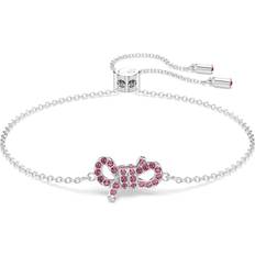 Swarovski Lifelong Bow bracelet, Bow, Pink, Rhodium plated