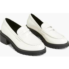 Lane Bryant Dream Cloud Patent Faux-Leather Lug Sole Loafer - White