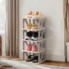 Ebern Designs White Hallway Furniture & Accessories Ebern Designs 5-Tier Small Foldable Organizer 4 pcs Shoe Rack