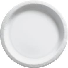 White Disposable Plates Amscan Frosty White Round Paper Plates 8.5 Pack 20
