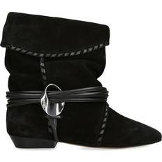 Isabel Marant Suede Sellen Ankle Boots - Black