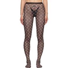 Brown - Women Support Pantyhose Marine Serre Brown Moon Printed Mesh Tights - BR30