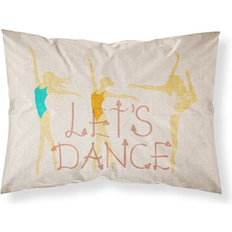 Brown Pillow Cases Caroline's Treasures Let's Dance Linen Light Printed Polyester 250 Thread Pillow Case Brown, Beige, Pink