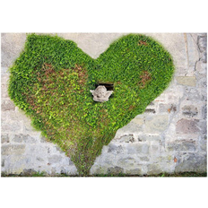 Wall Decor Trinx Esabel Brick & Heart Wall Mural 98.0 W in Green/White 68" L x 98" W Wall Decor