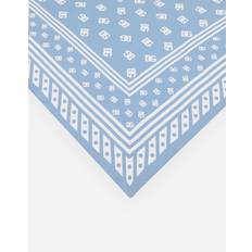 Dolce & Gabbana Unisex Accessories Dolce & Gabbana Silk Monogram Print Scarf Light Blue