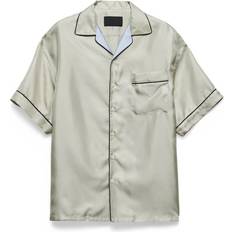 Clothing Prada Short-Sleeved Silk Twill Shirt - Green