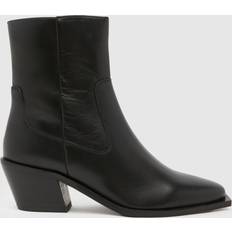 Schuh Briar Leather Western Boots - Black